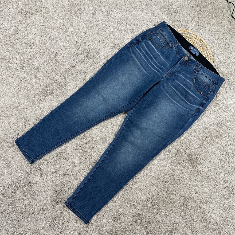 Democracy Women’s Ab Solution Booty Lift Blue Plus Jeggings Jeans Blue Denim 18W - Picture 3 of 15